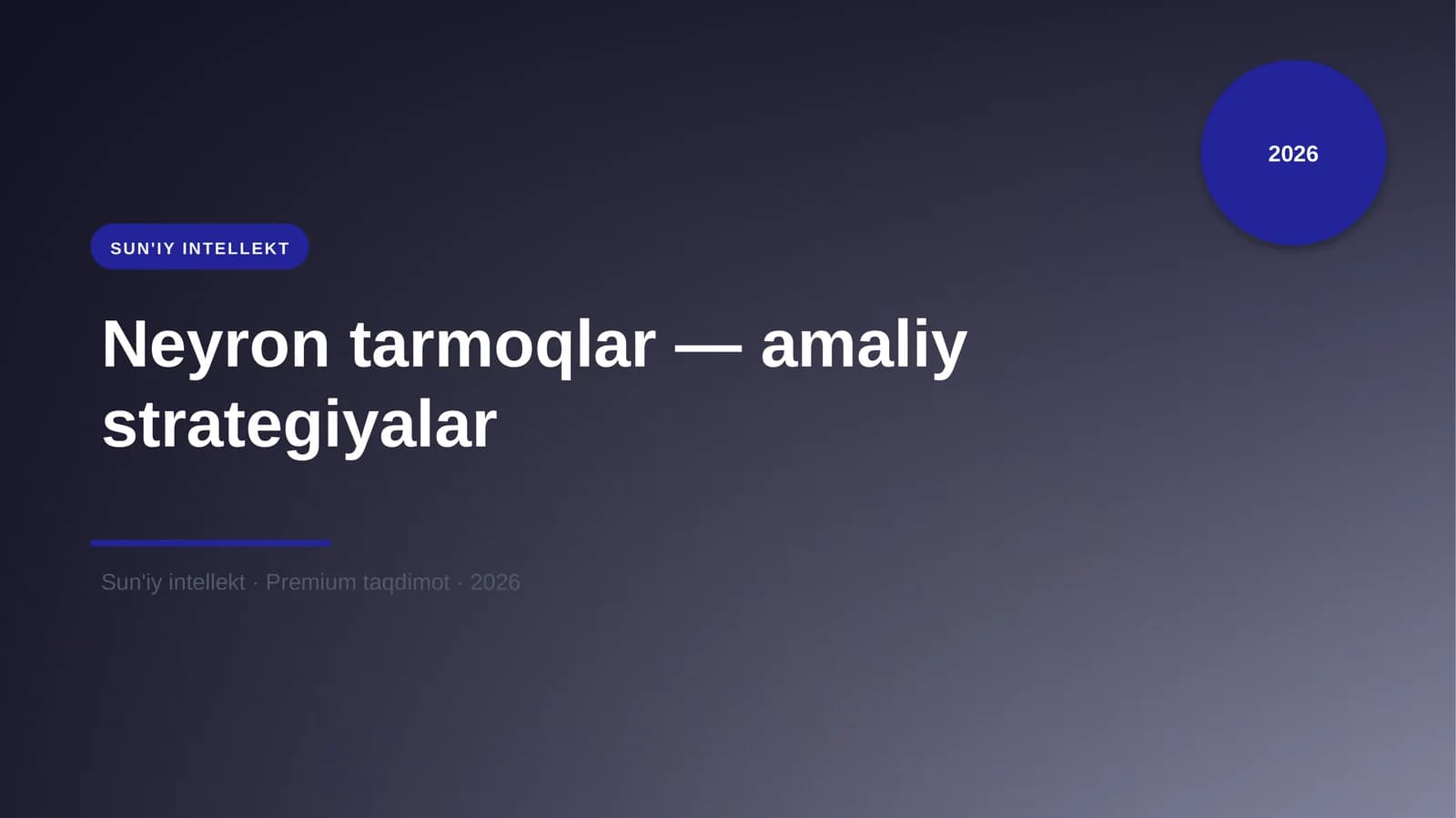 Sun'iy intellekt · Premium taqdimot