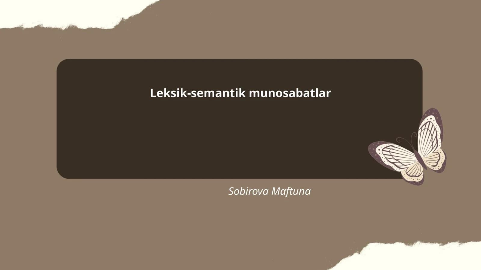 Leksik-semantik munosabatlar