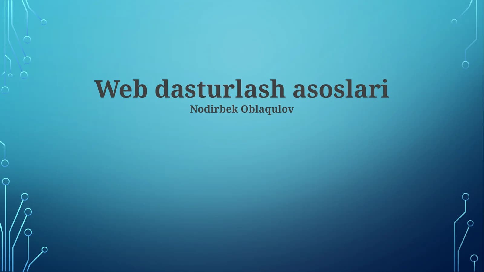 Web dasturlash asoslari