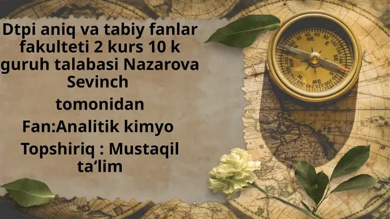 Analitik kimyo laboratoriyasi ishlarini bajarish