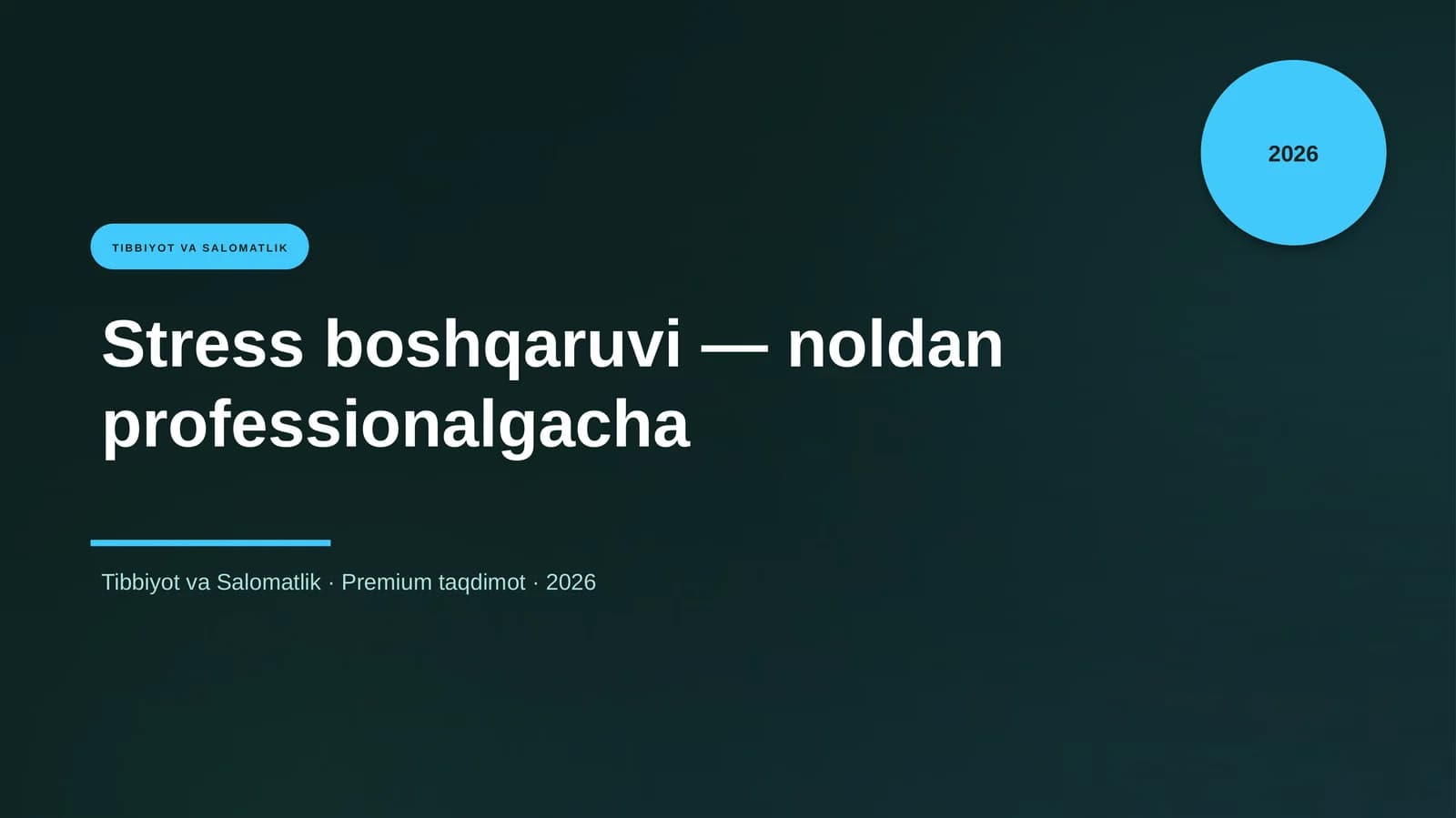 Stress boshqaruvi — noldan professionalgacha