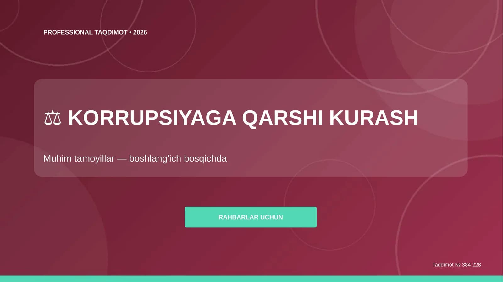 KORRUPSIYAGA QARSHI KURASH