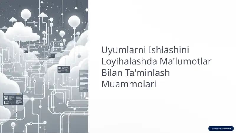 Uyumlarni Ishlashini Loyihalashda Ma'lumotlar Bilan Ta'minlash Muammolari