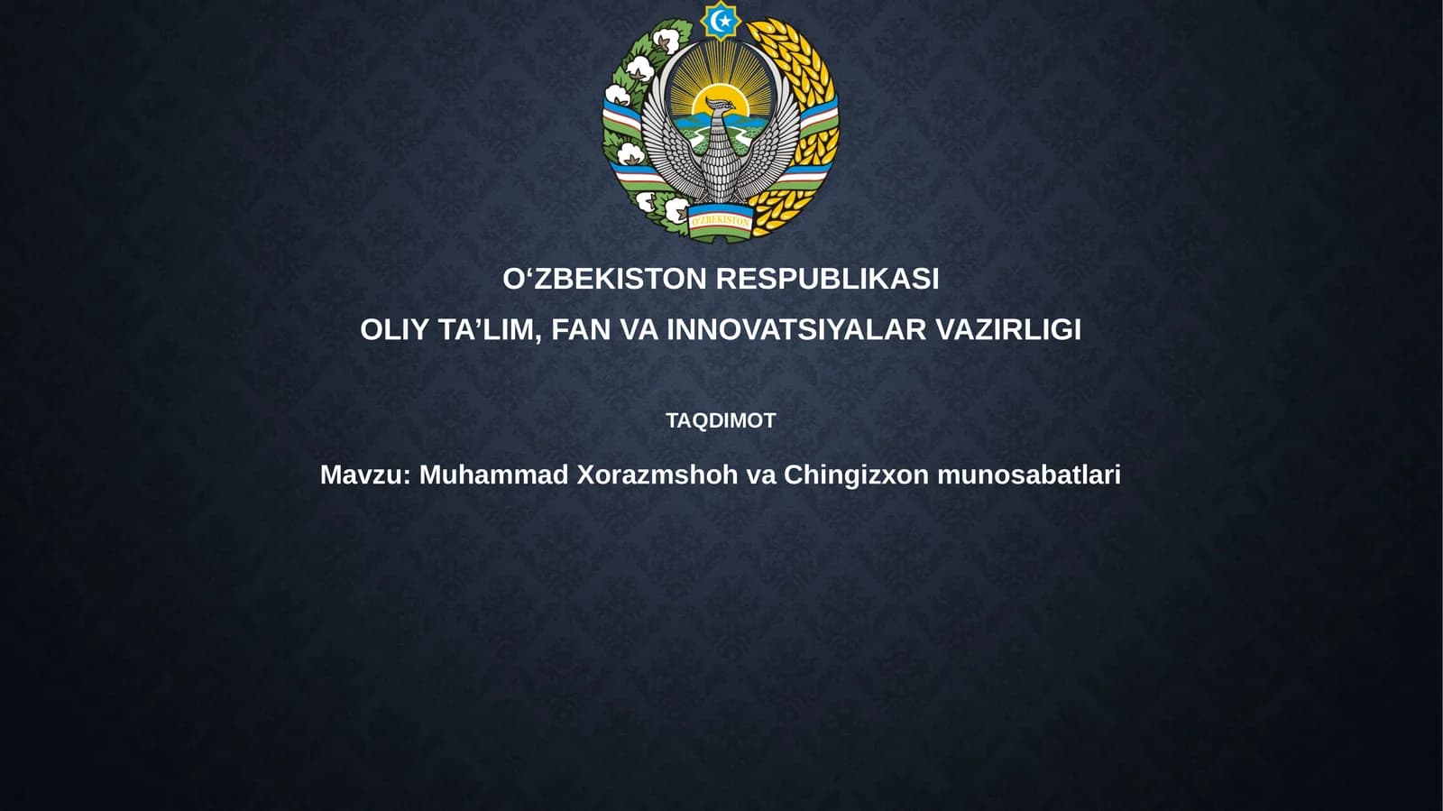 MuhammadXorazmshohvaChingizxonmunosabatlari