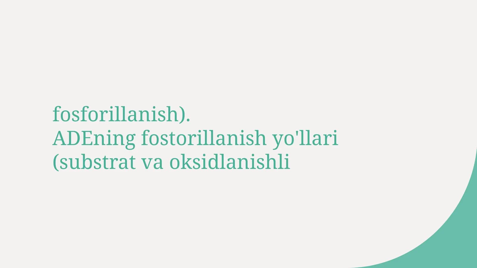 ATP ning fosforillanish jarayonlari