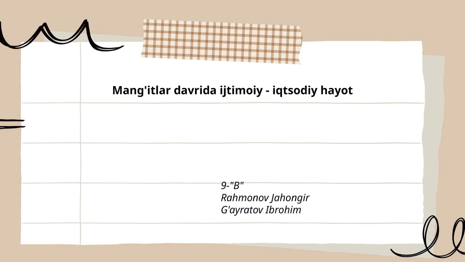 Mang'itlar davrida ijtimoiy - iqtsodiy hayot