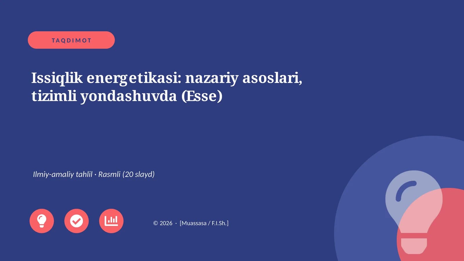 Issiqlik energetikasi: nazariy asoslari, tizimli yondashuvda (Esse)