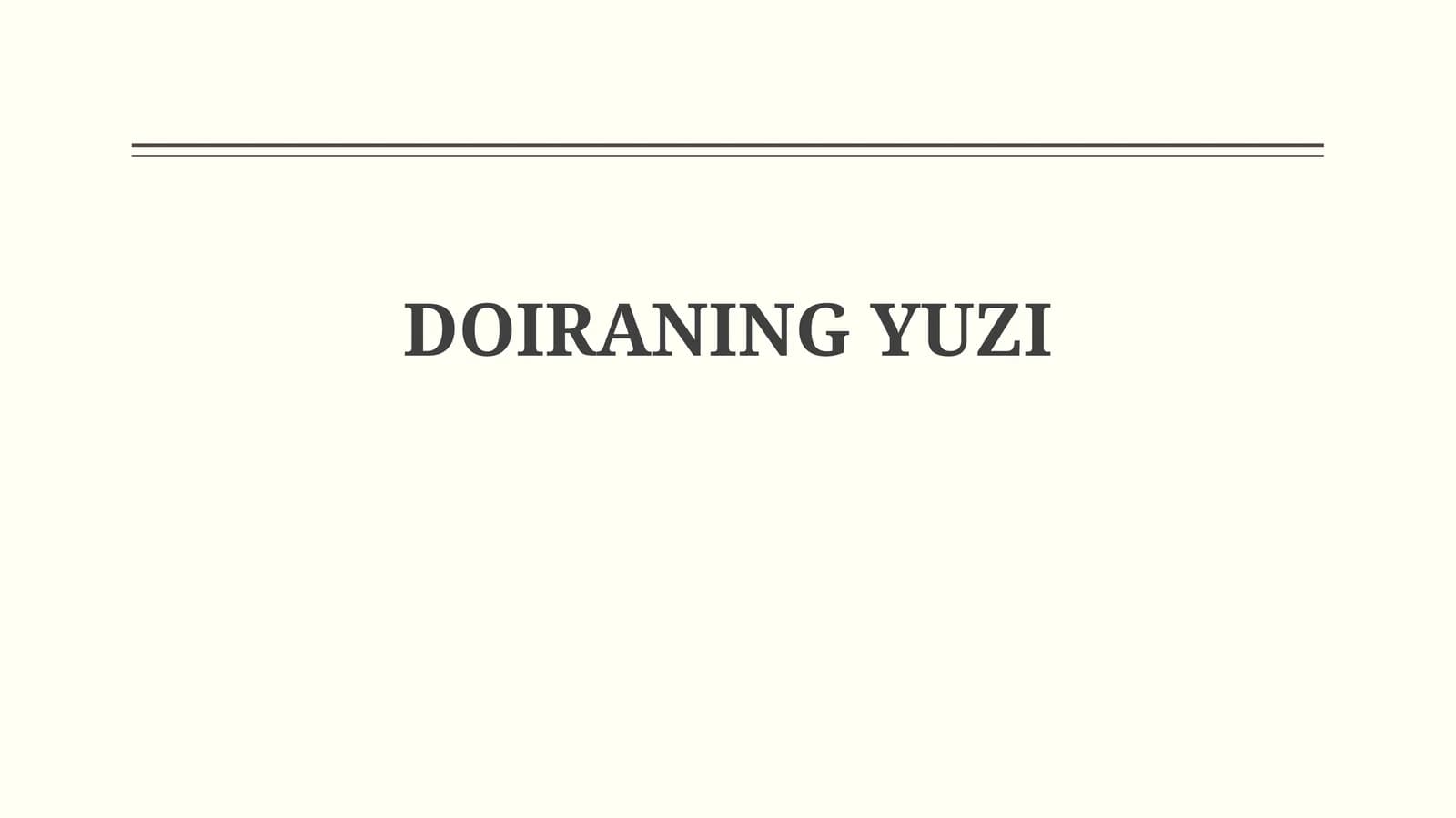 DOIRANINGYUZI