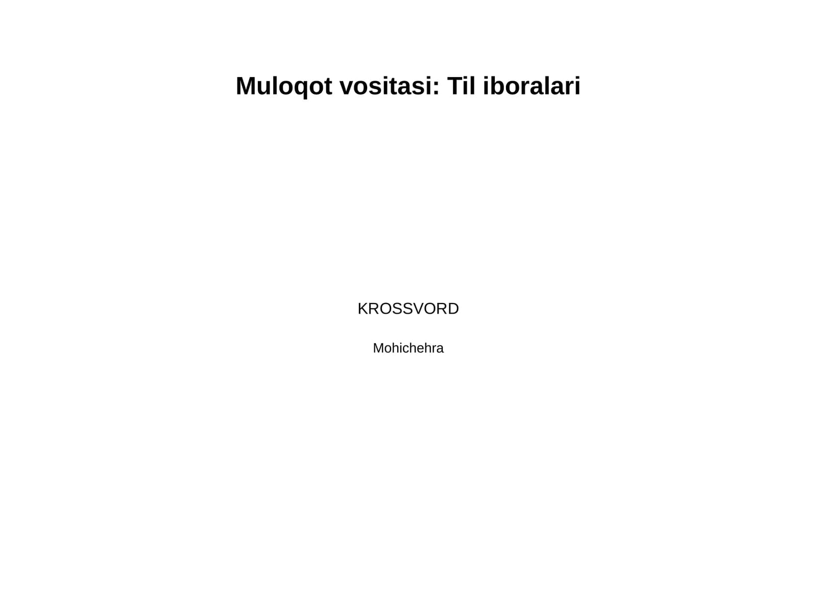 Til muloqot vositasi. Iboralar.