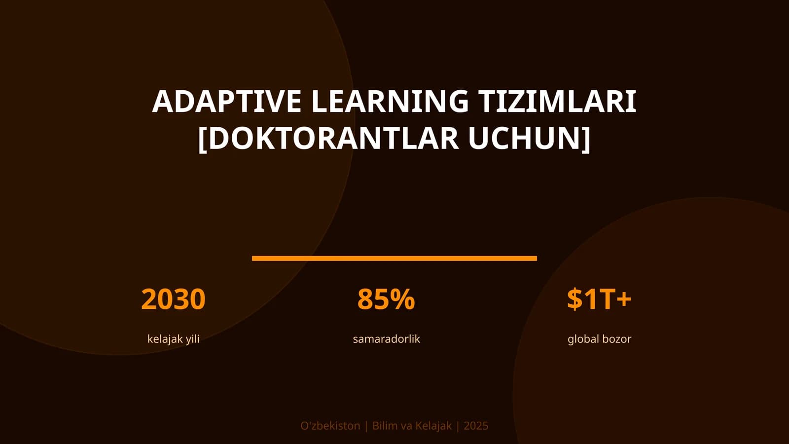 Adaptive learning tizimlari [doktorantlar uchun]