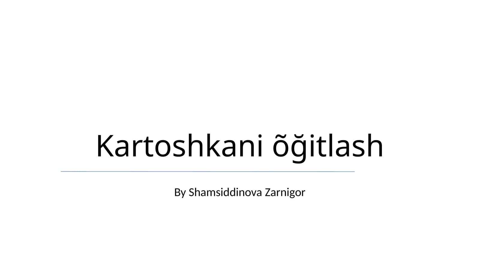 Kartoshkani õğitlash