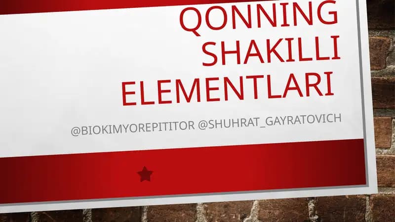 Qonning shakilli elementlari