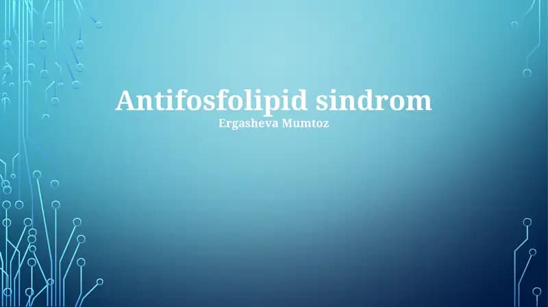 Antifosfolipid sindrom