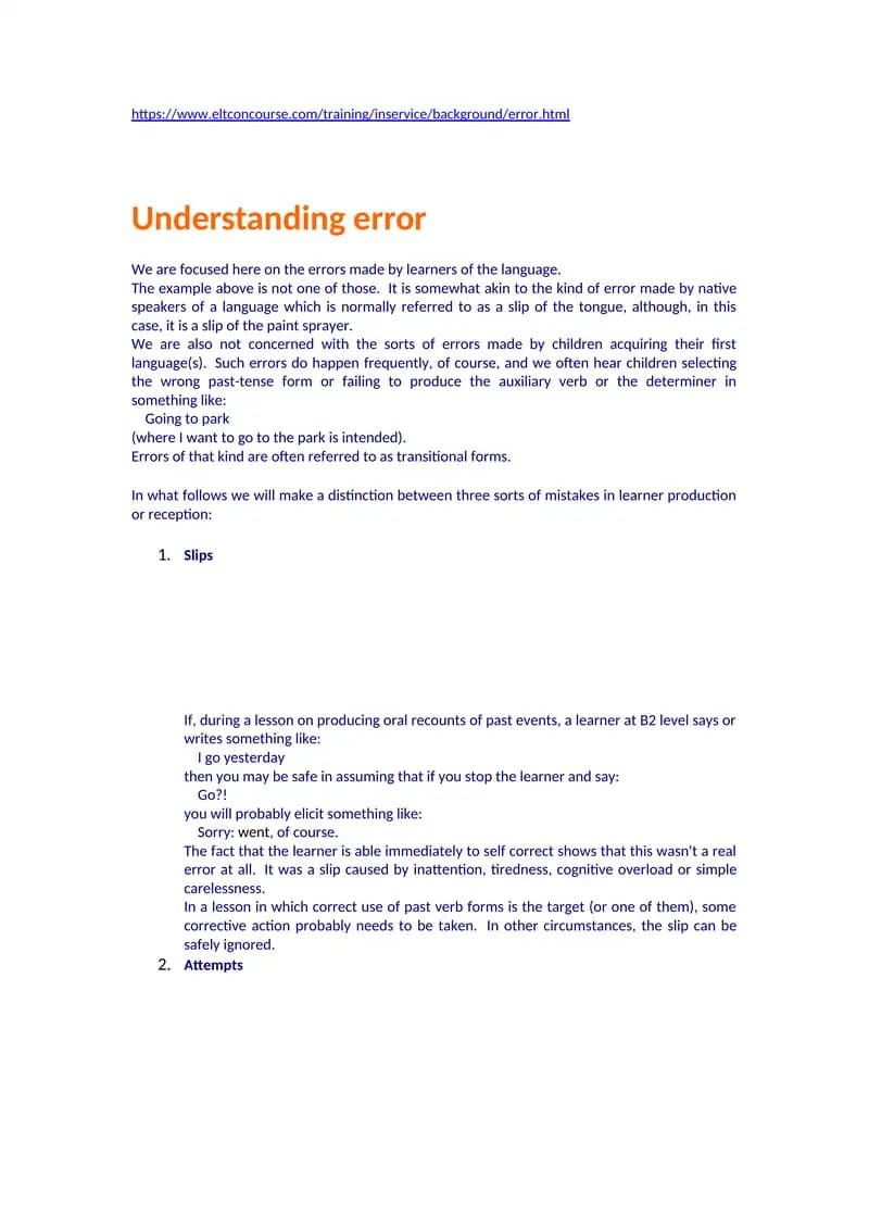 Understanding Error