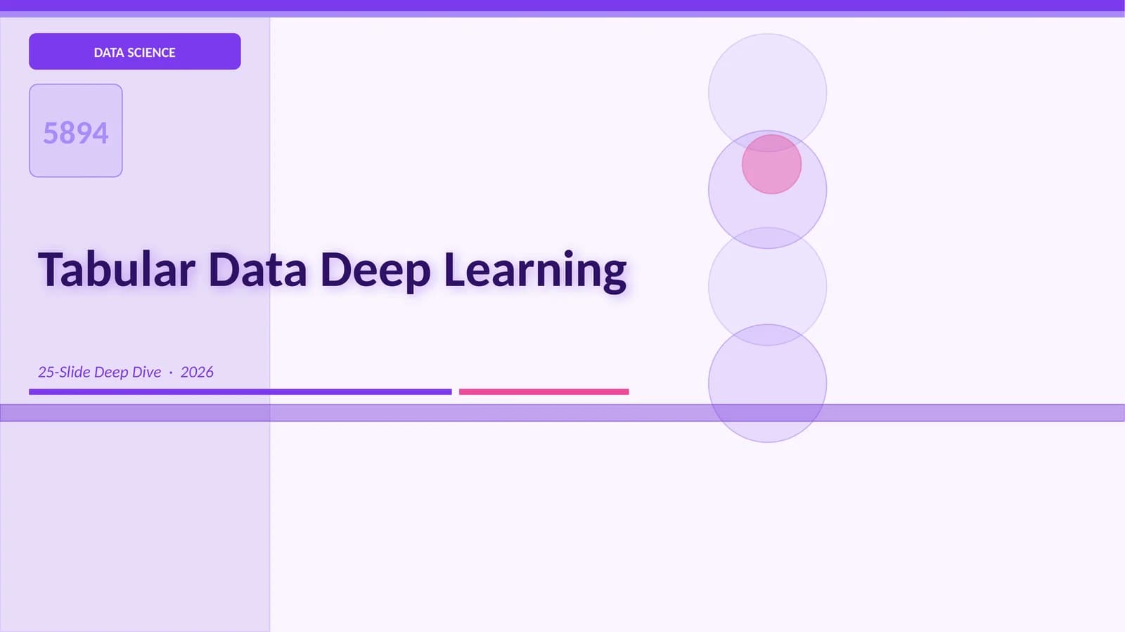 Tabular Data Deep Learning