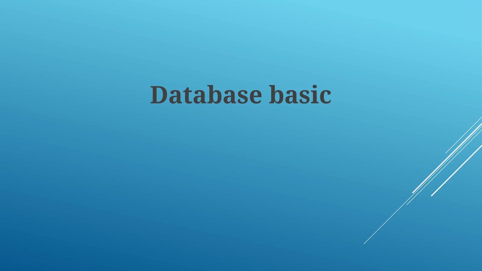 Database basic