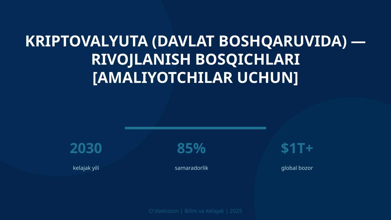 Kriptovalyuta (davlat boshqaruvida) — rivojlanish bosqichlari [amaliyotchilar uchun]