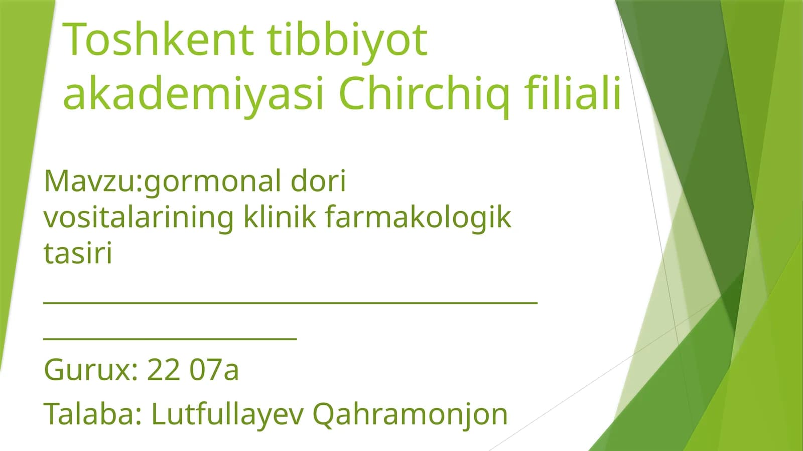 Toshkent tibbiyot akademiyasi Chirchiq filiali