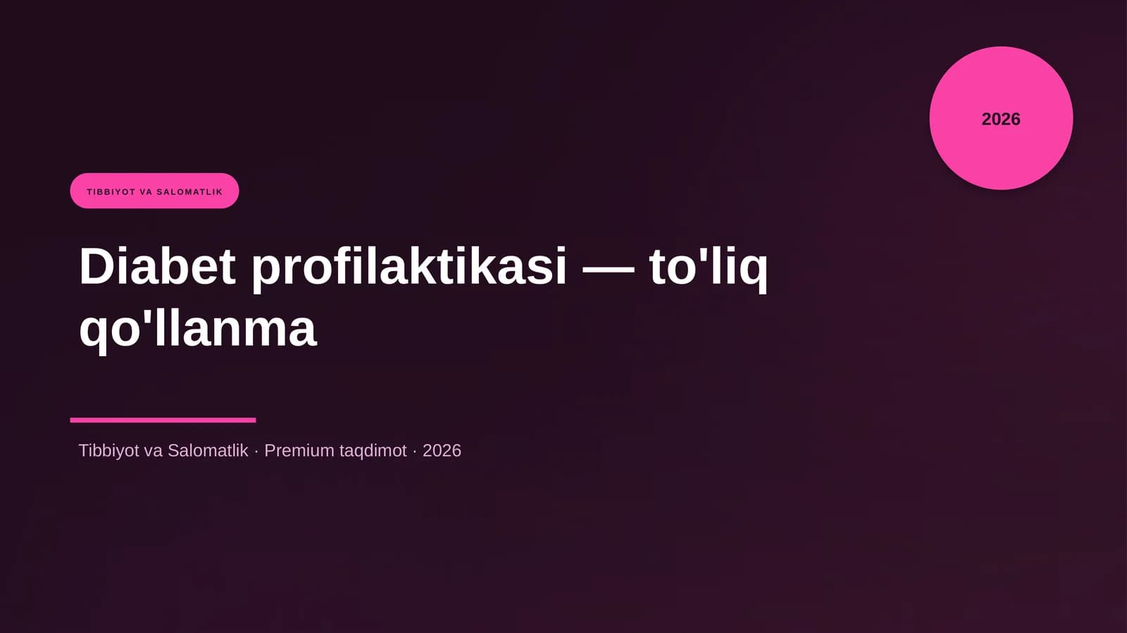Diabet profilaktikasi — to'liq qo'llanma