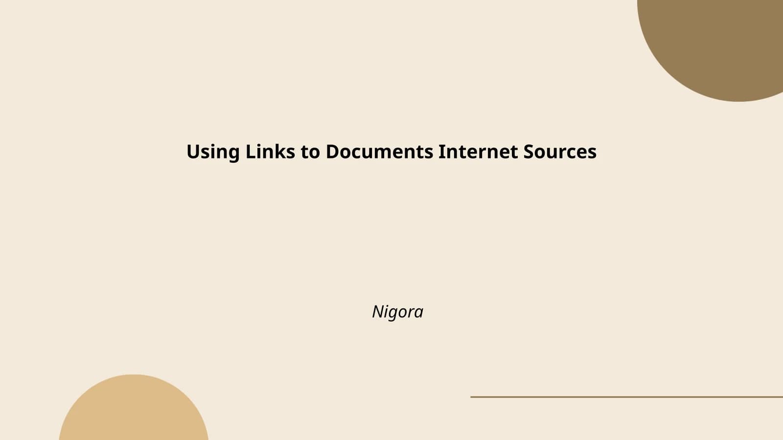 Using Links to Documents Internet Sources
