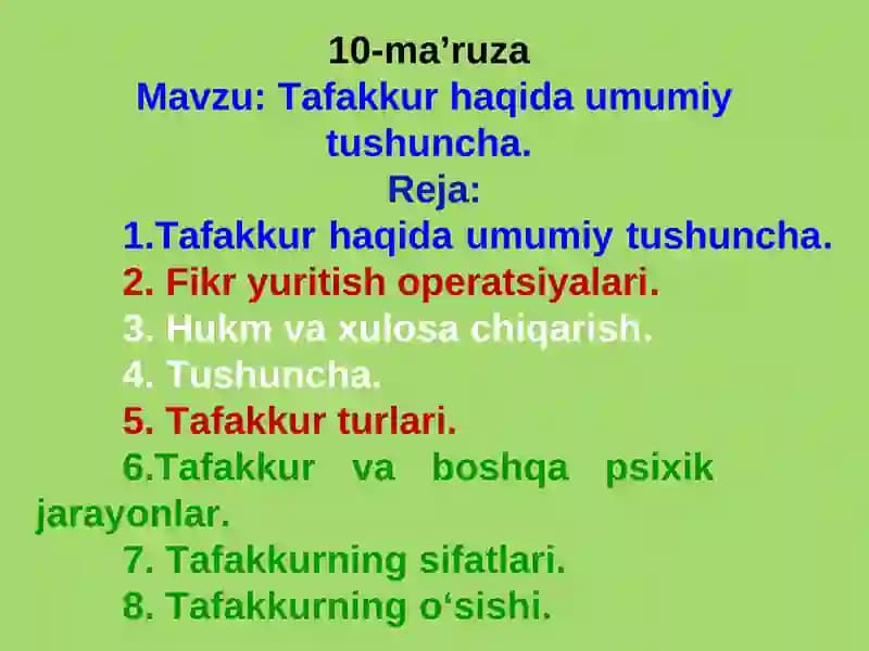 Tafakkur Haqida Umumiy Tushuncha