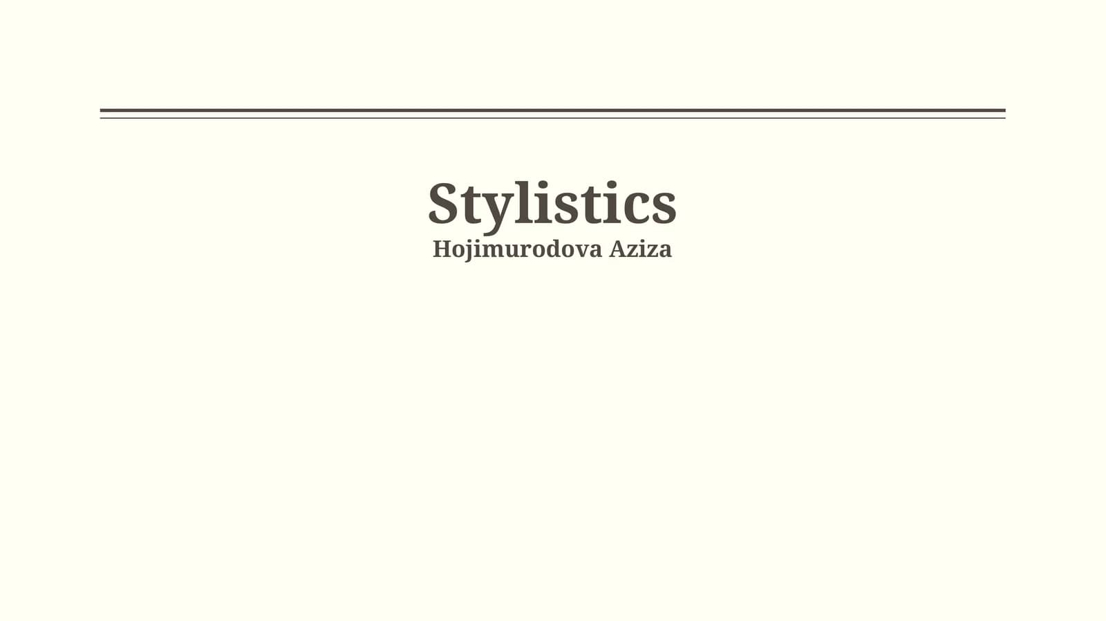 Stylistics