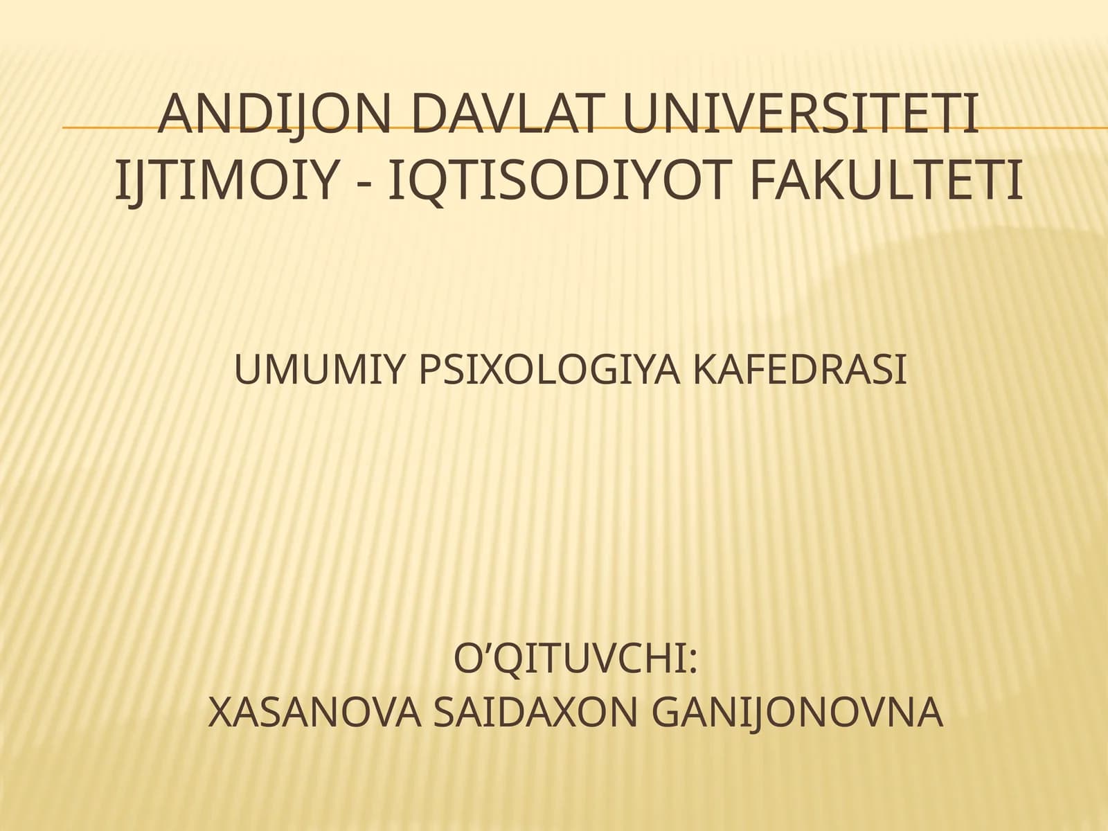 UMUMIY PSIXOLOGIYA KAFEDRASI