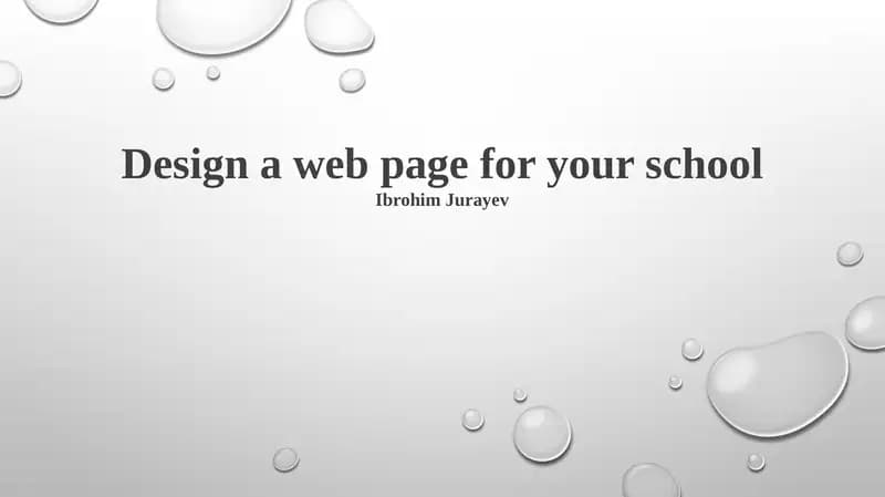 Web page design for [School Name]