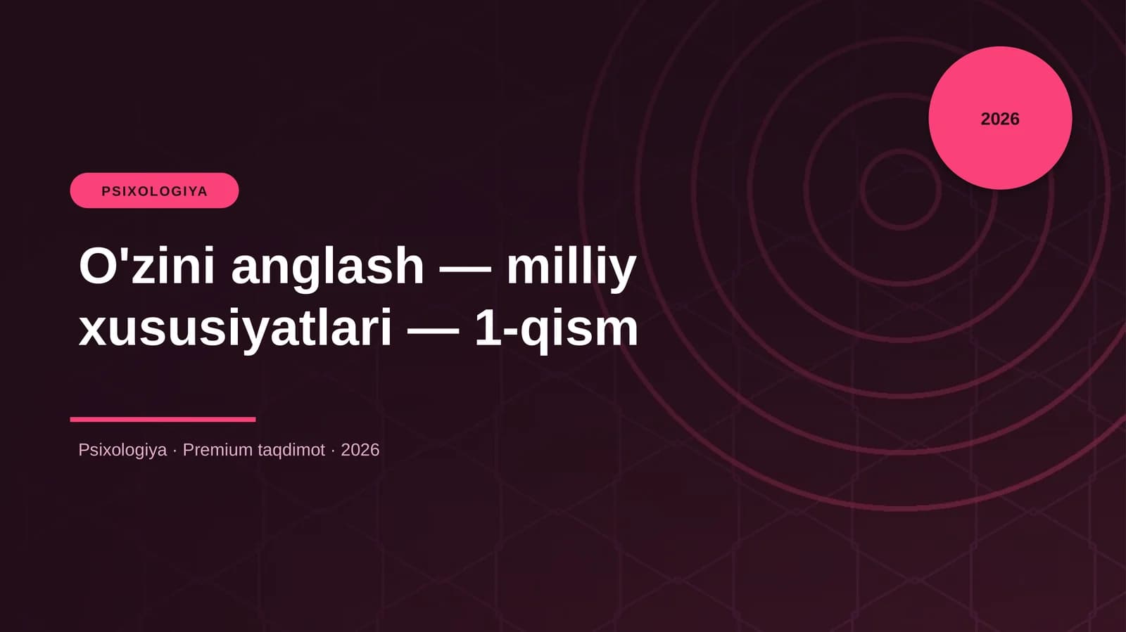 O'zini anglash — milliy xususiyatlari — 1-qism