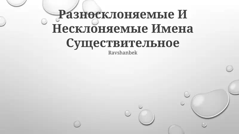 Разносклоняемые И Несклоняемые Имена Существительное