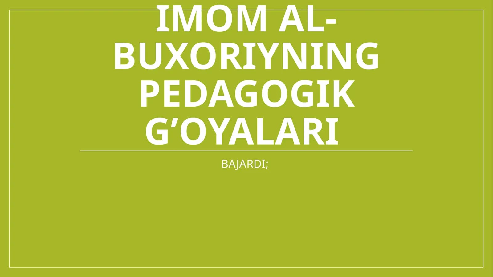 Imom al buxoriy