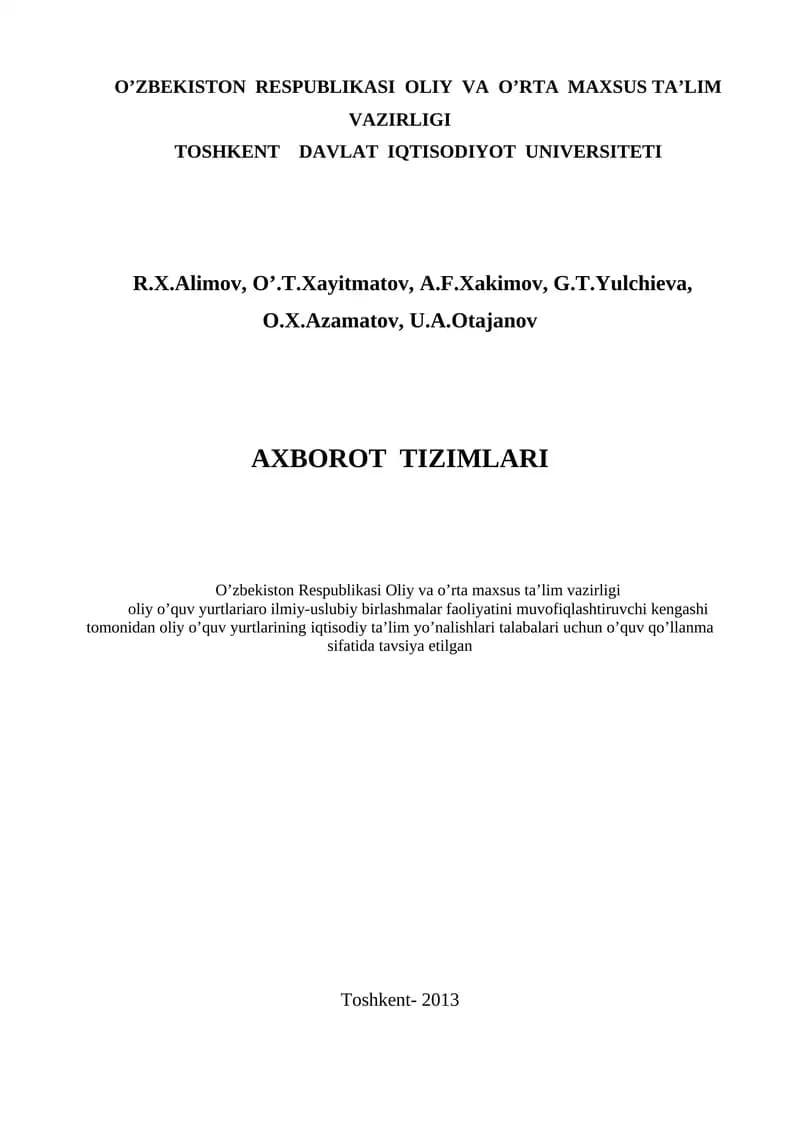 Axborot tizimlari
