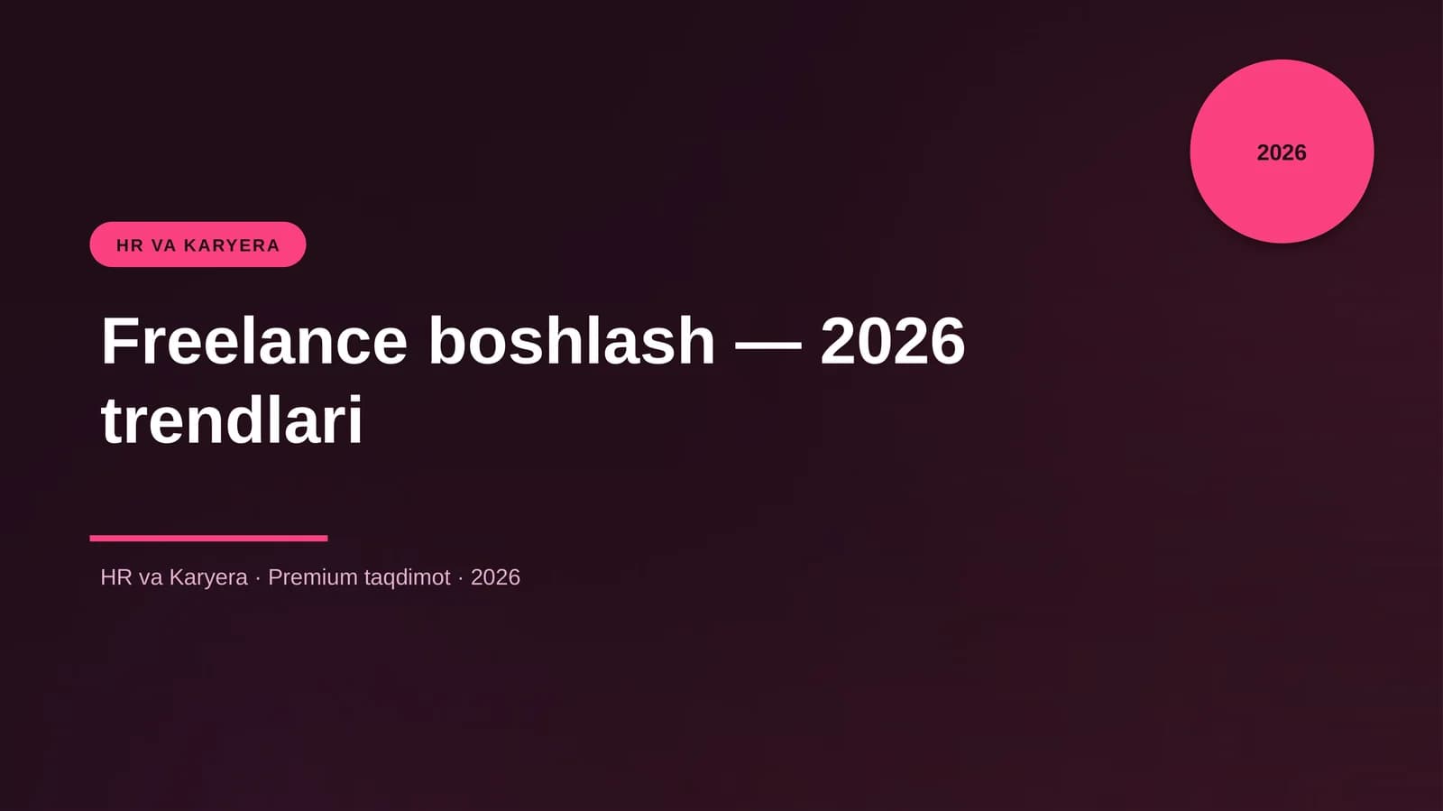 Freelance boshlash — 2026 trendlari