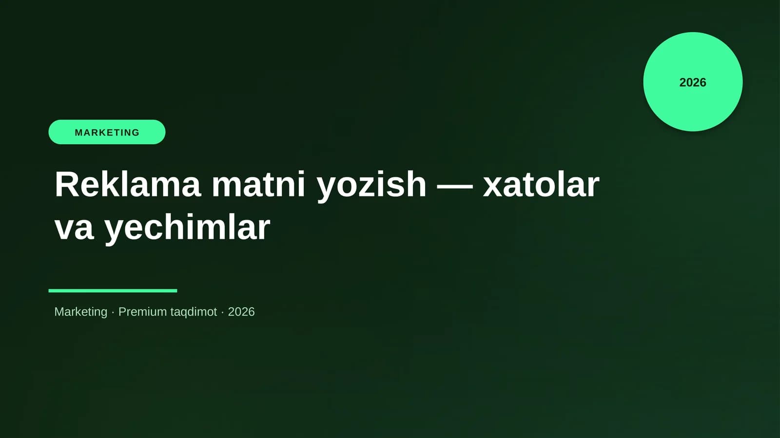 Reklama matni yozish — xatolar va yechimlar