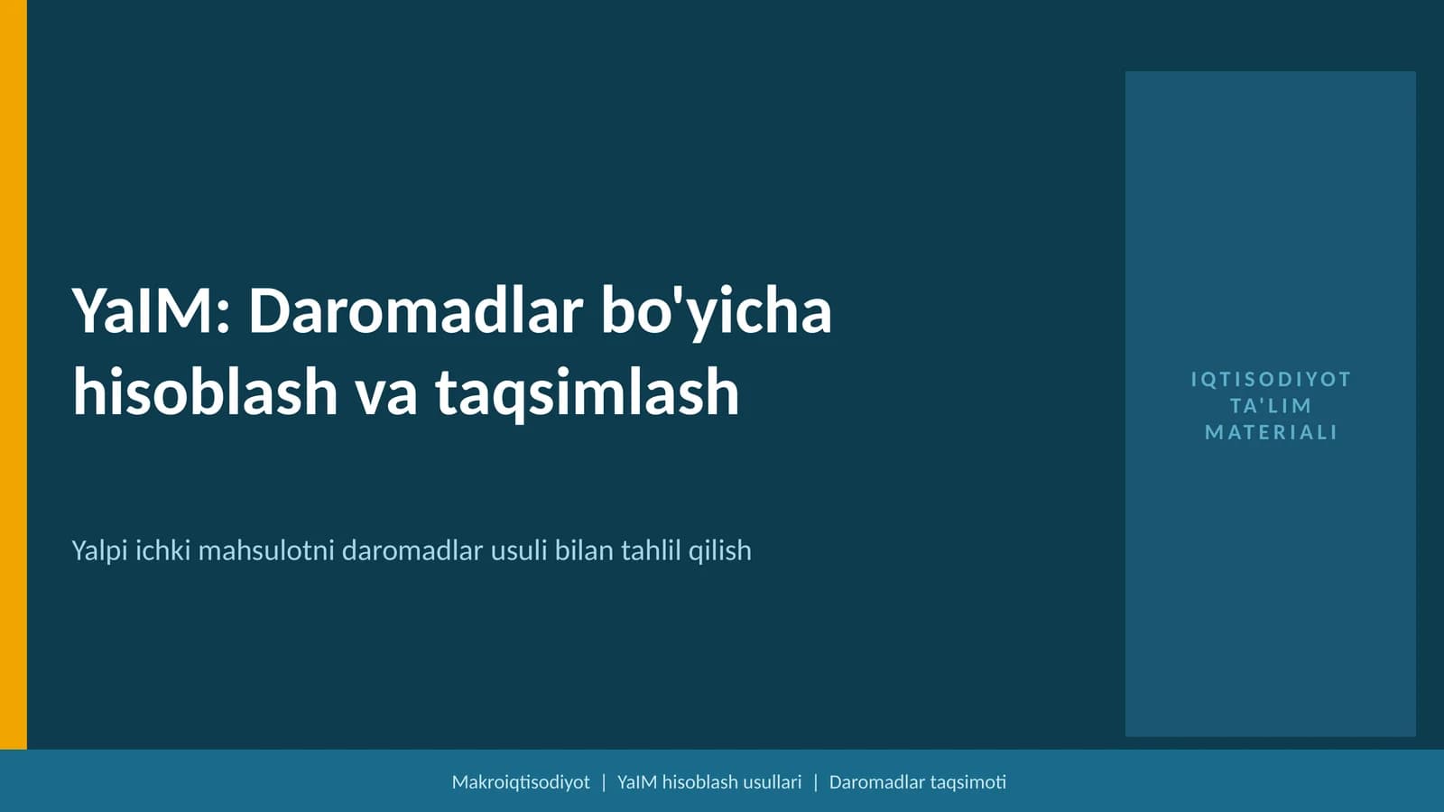 YaIM_Daromadlar bo'yicha hisoblash