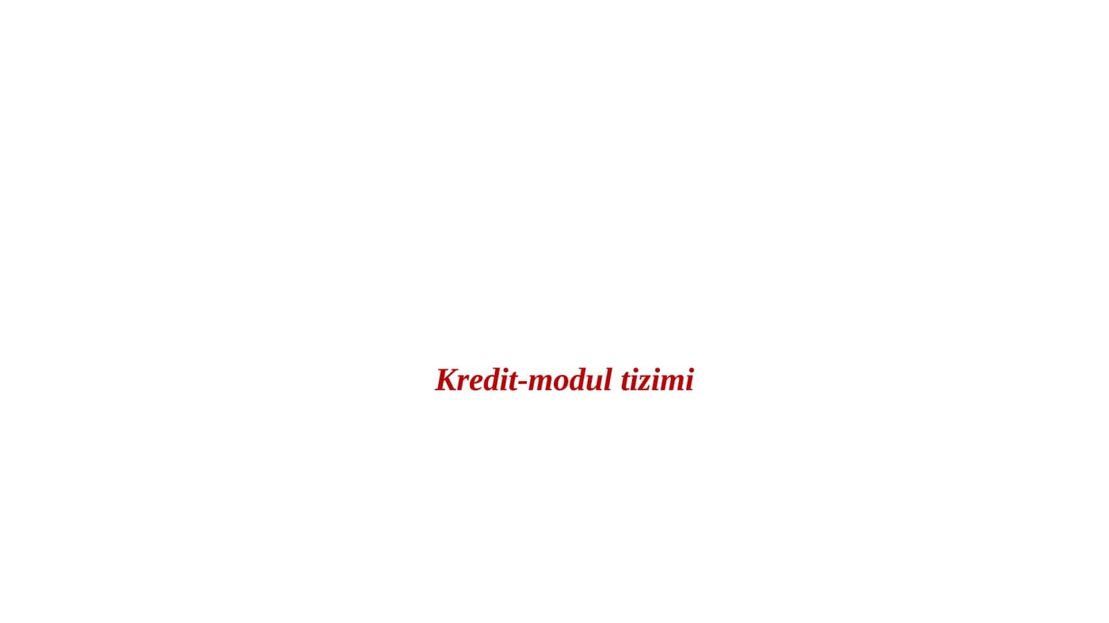 Kredit-modul  tizimi