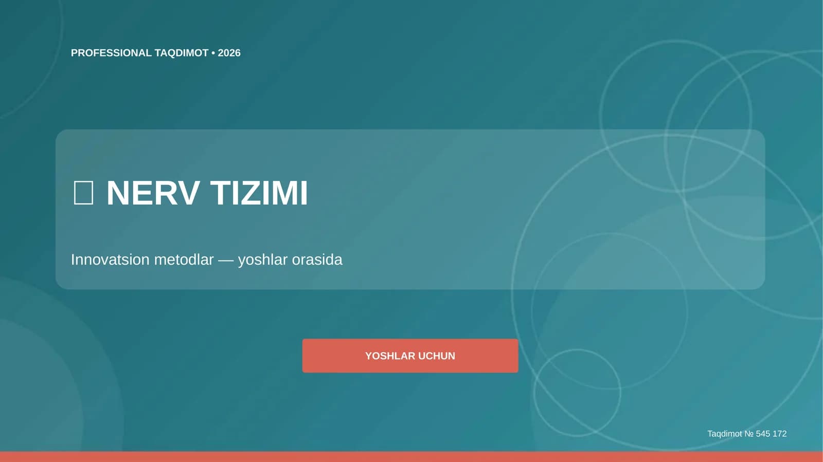 Nerv tizimi: innovatsion metodlar (yoshlar orasida)