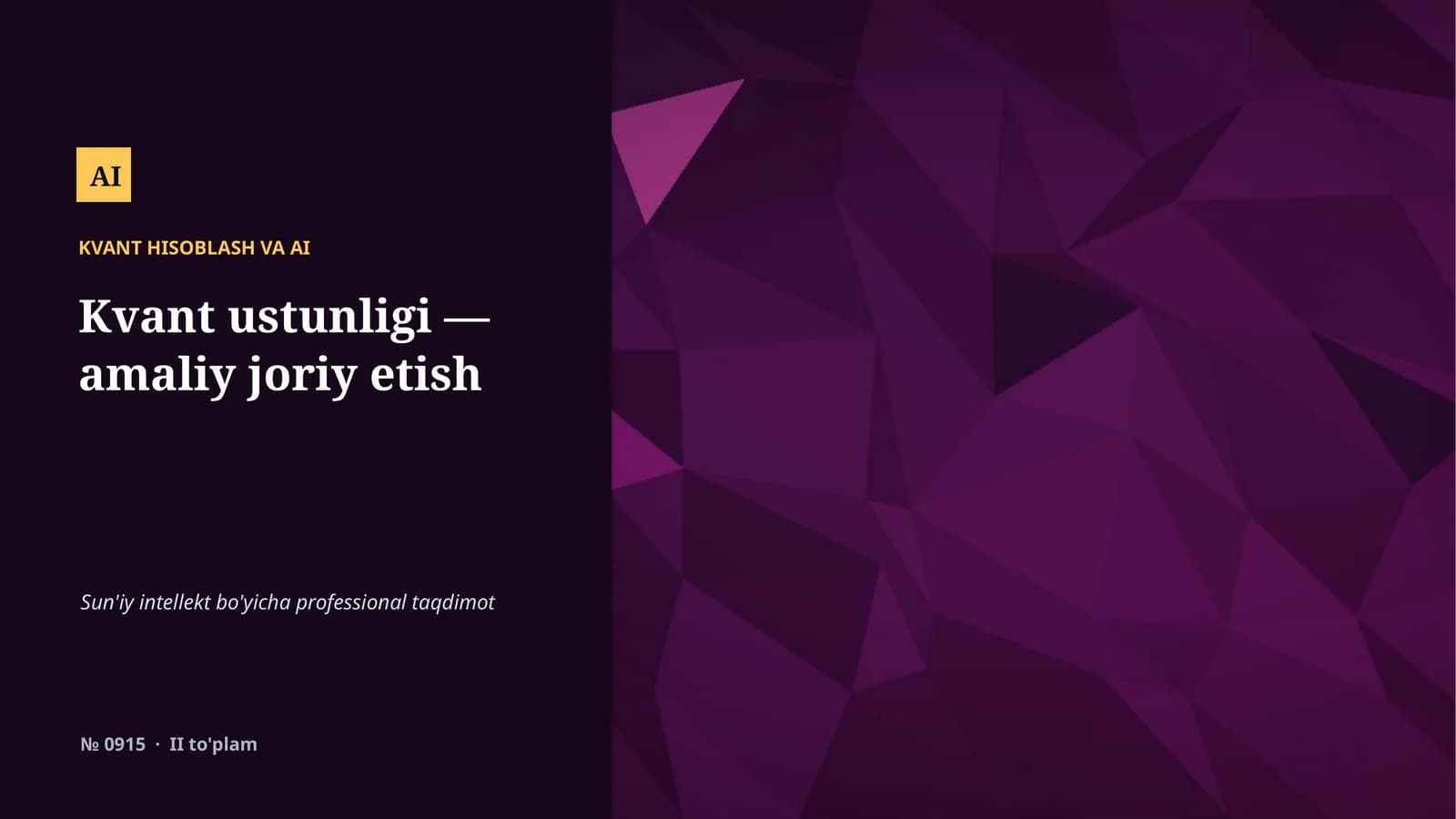 KVANT HISOBLASH VA AI