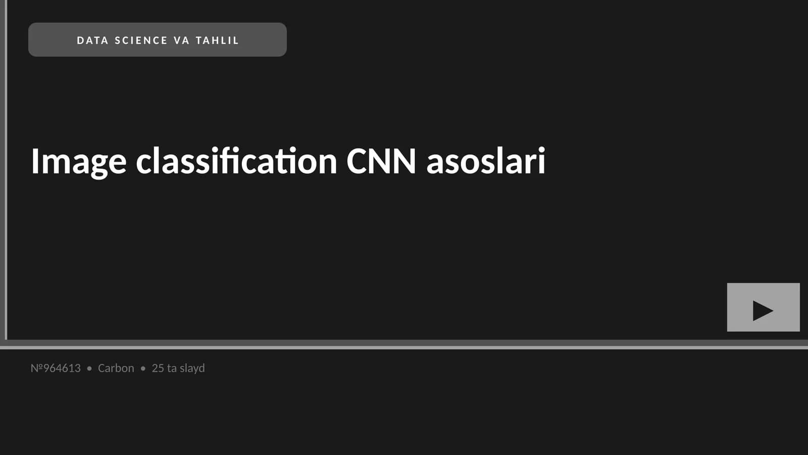 Image classification CNN asoslari