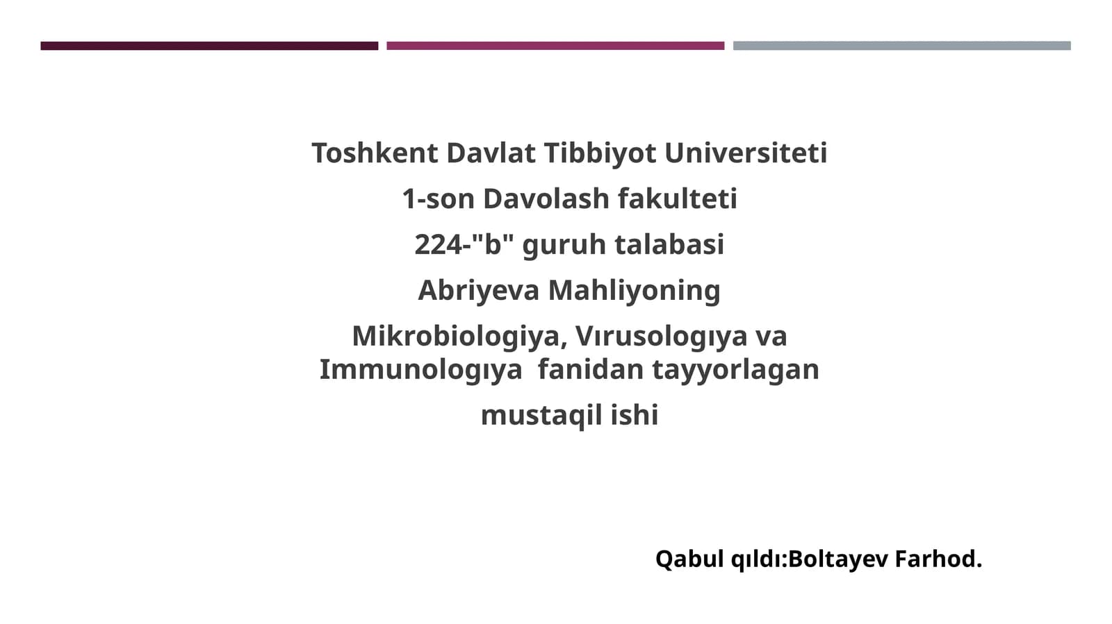 Kasalxona ichidagi tarqaluvchi yuqumli kasalliklar