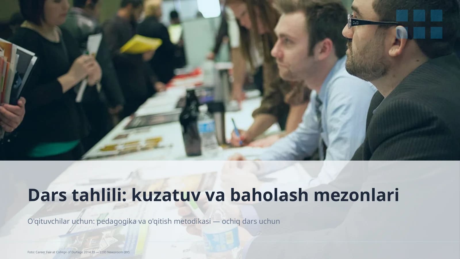 Dars tahlili: kuzatuv va baholash mezonlari