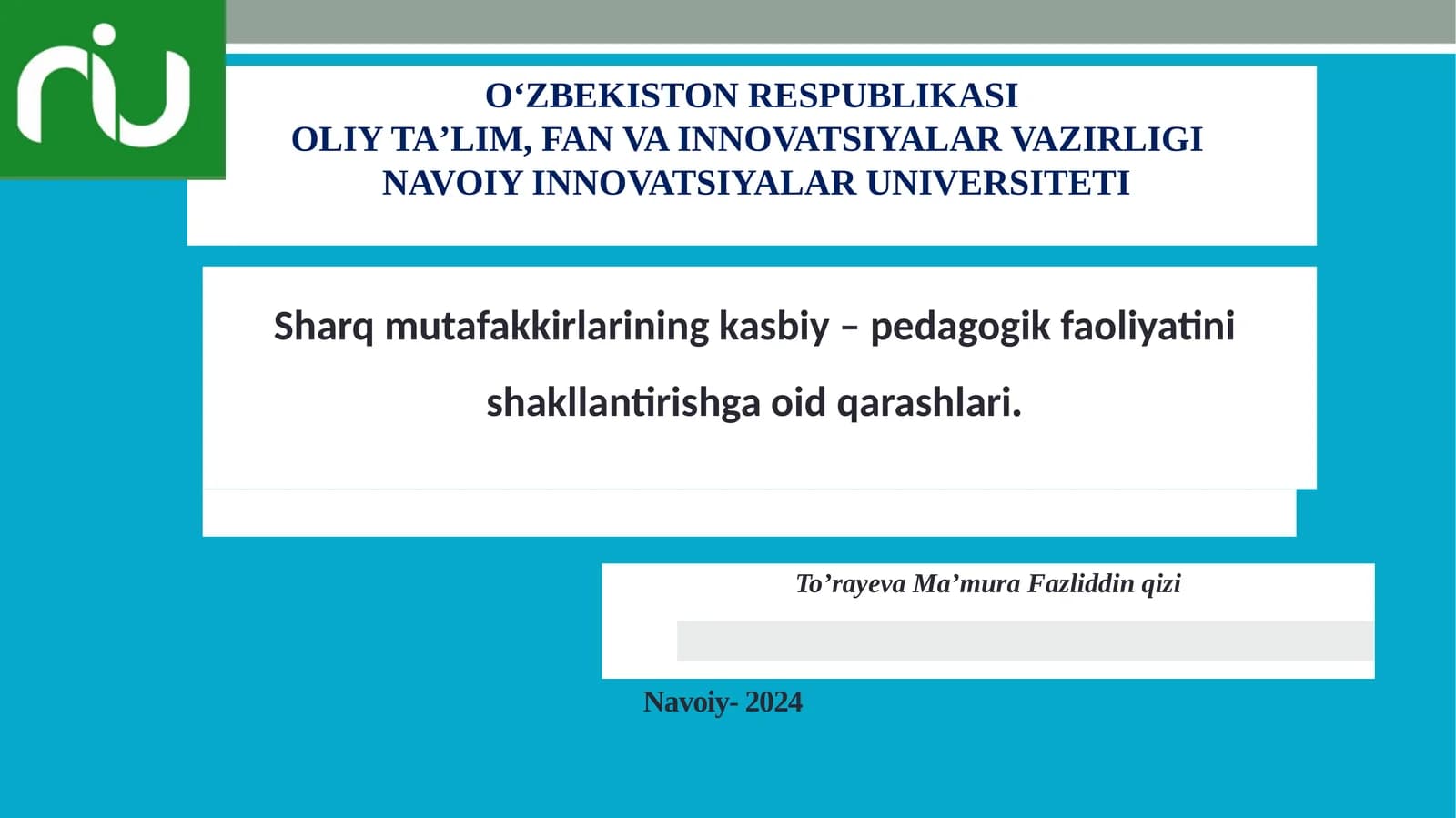 Sharq mutafakkirlarining kasbiy – pedagogik faoliyatinishakllantirishga oid qarashlari