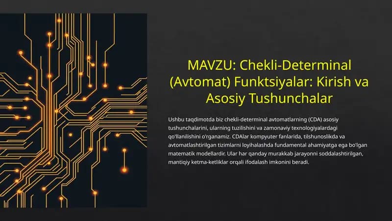 chekli determinal avtomat funksiyalar