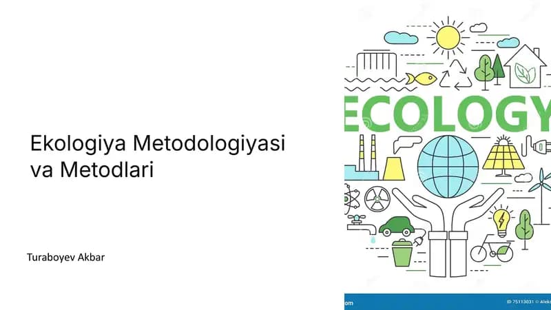 Ekologiya Metodologiyasi va Metodlari