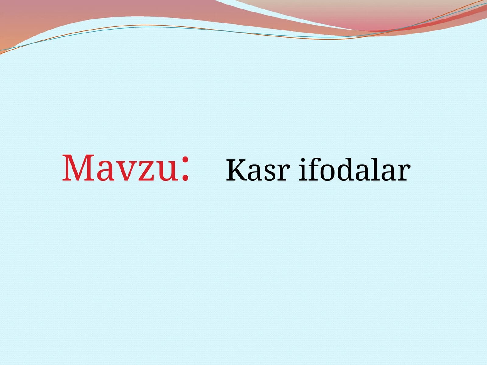 Kasr ifodalar