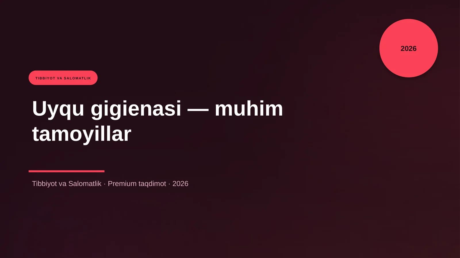 Uyqu gigienasi — muhim tamoyillar
