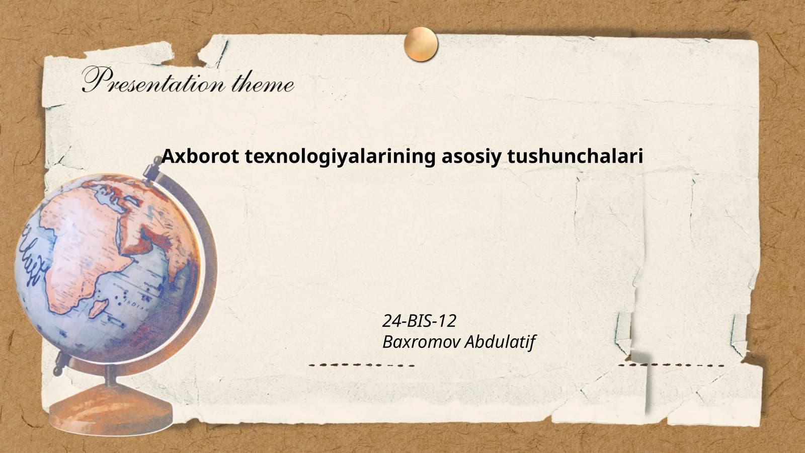 Axborot texnologiyalarining asosiy tushunchalari