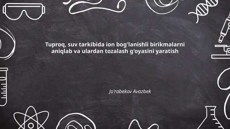 Tuproq va suvdagi ionlar