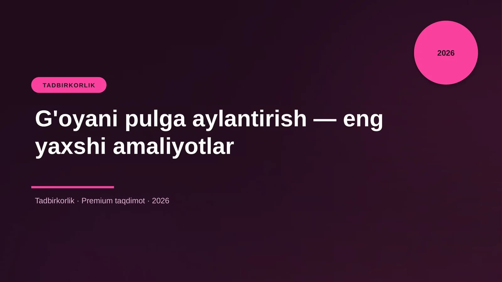G'oyani pulga aylantirish - eng yaxshi amaliyotlar