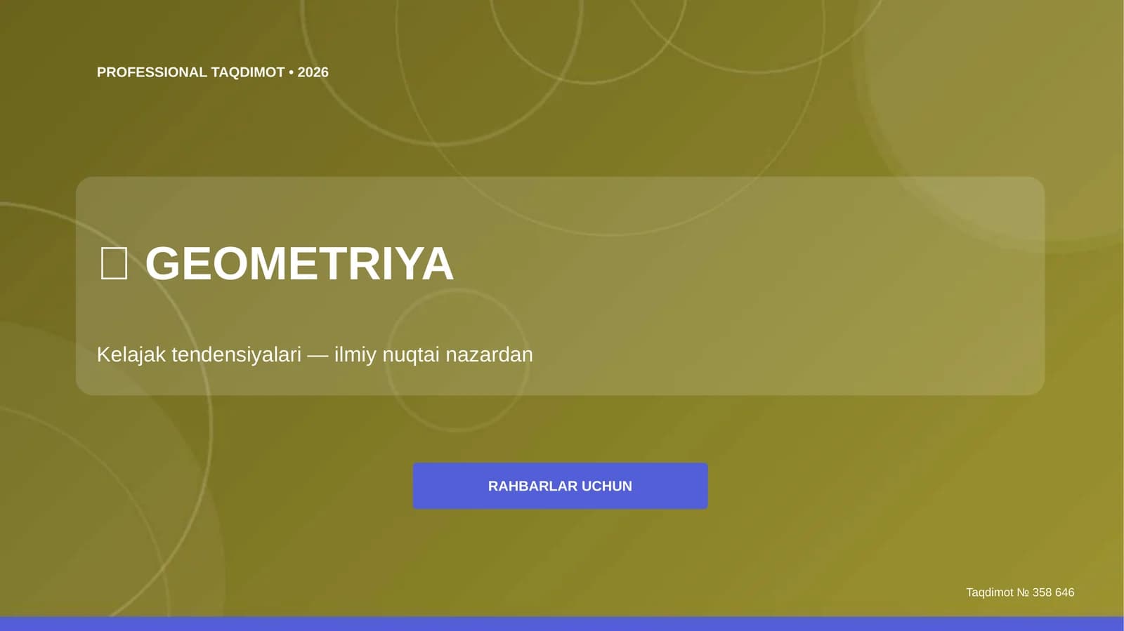 Geometriya: kelajak tendensiyalari (ilmiy nuqtai nazardan) [rahbarlar uchun]